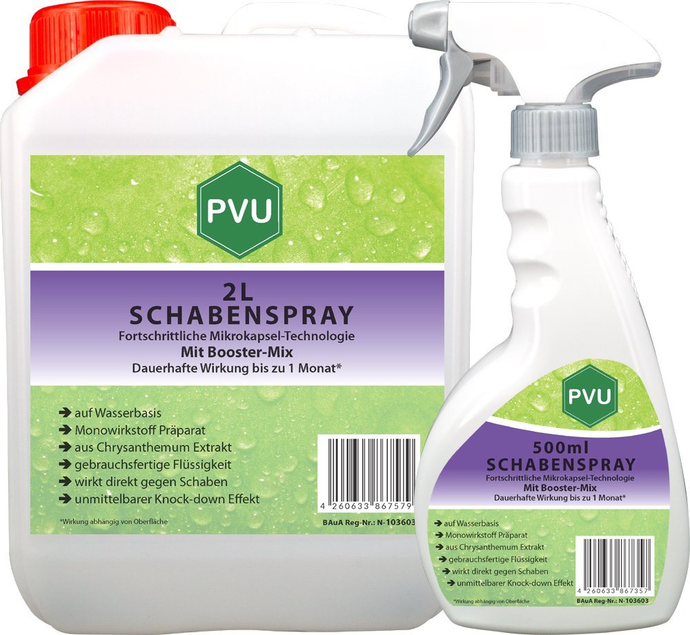 PVU Insektenspray Schaben / Kakerlaken Bekämpfung, 2.5 l, Booster Mix, unmittelbarer Knock-down Effekt von PVU