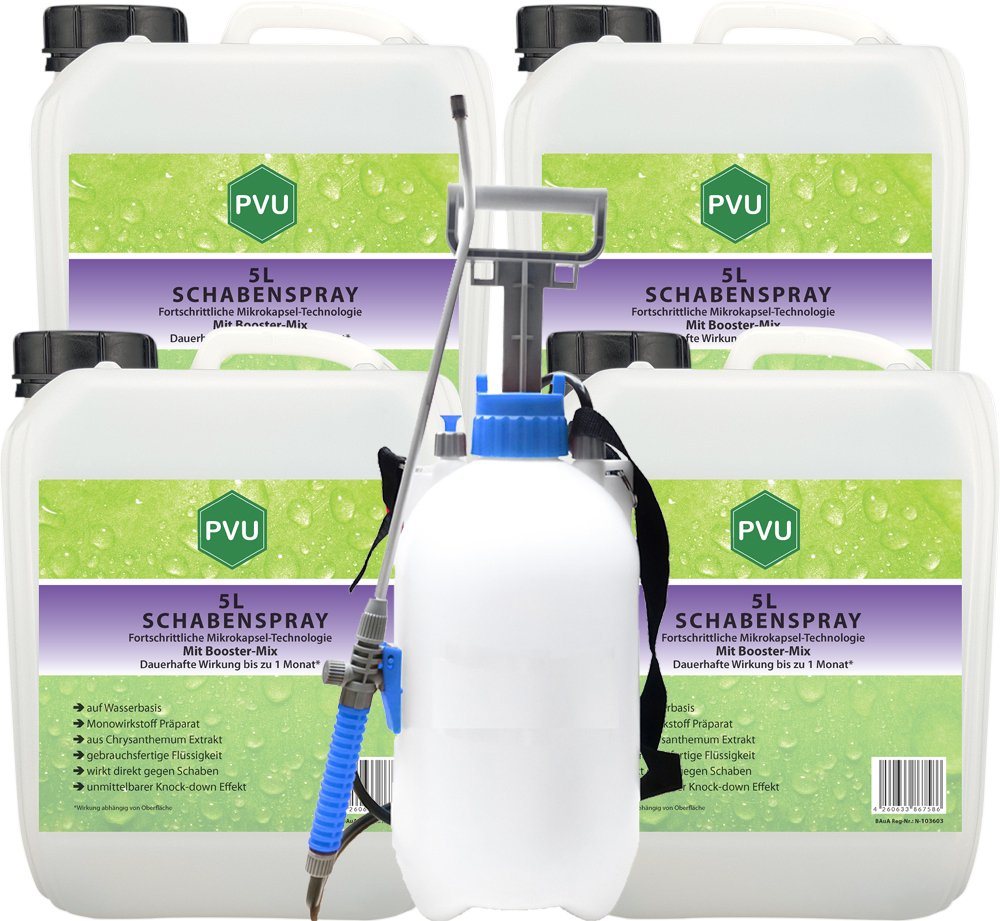 PVU Insektenspray Schaben / Kakerlaken Bekämpfung, 20 l, Booster Mix, unmittelbarer Knock-down Effekt von PVU