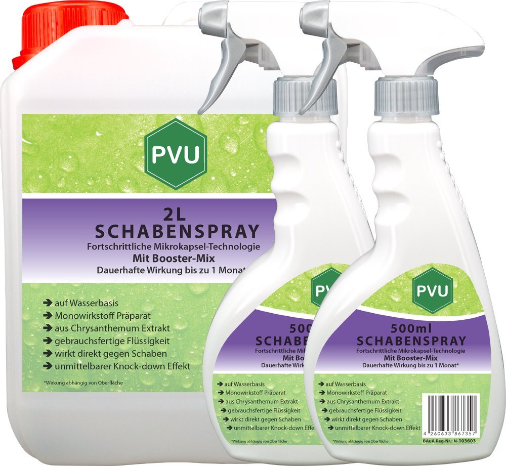 PVU Insektenspray Schaben / Kakerlaken Bekämpfung, 3 l, Booster Mix, unmittelbarer Knock-down Effekt von PVU