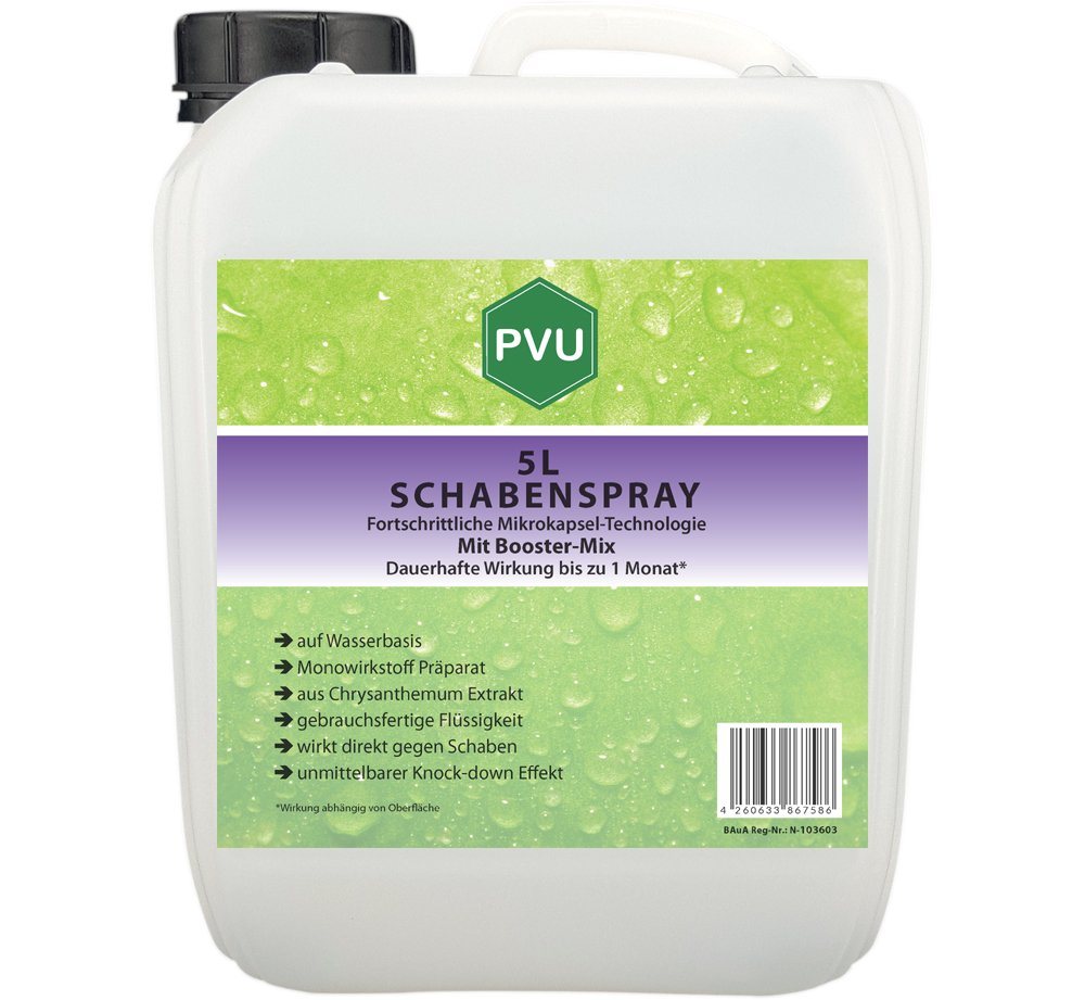 PVU Insektenspray Schaben / Kakerlaken Bekämpfung, 5 l, Booster Mix, unmittelbarer Knock-down Effekt von PVU