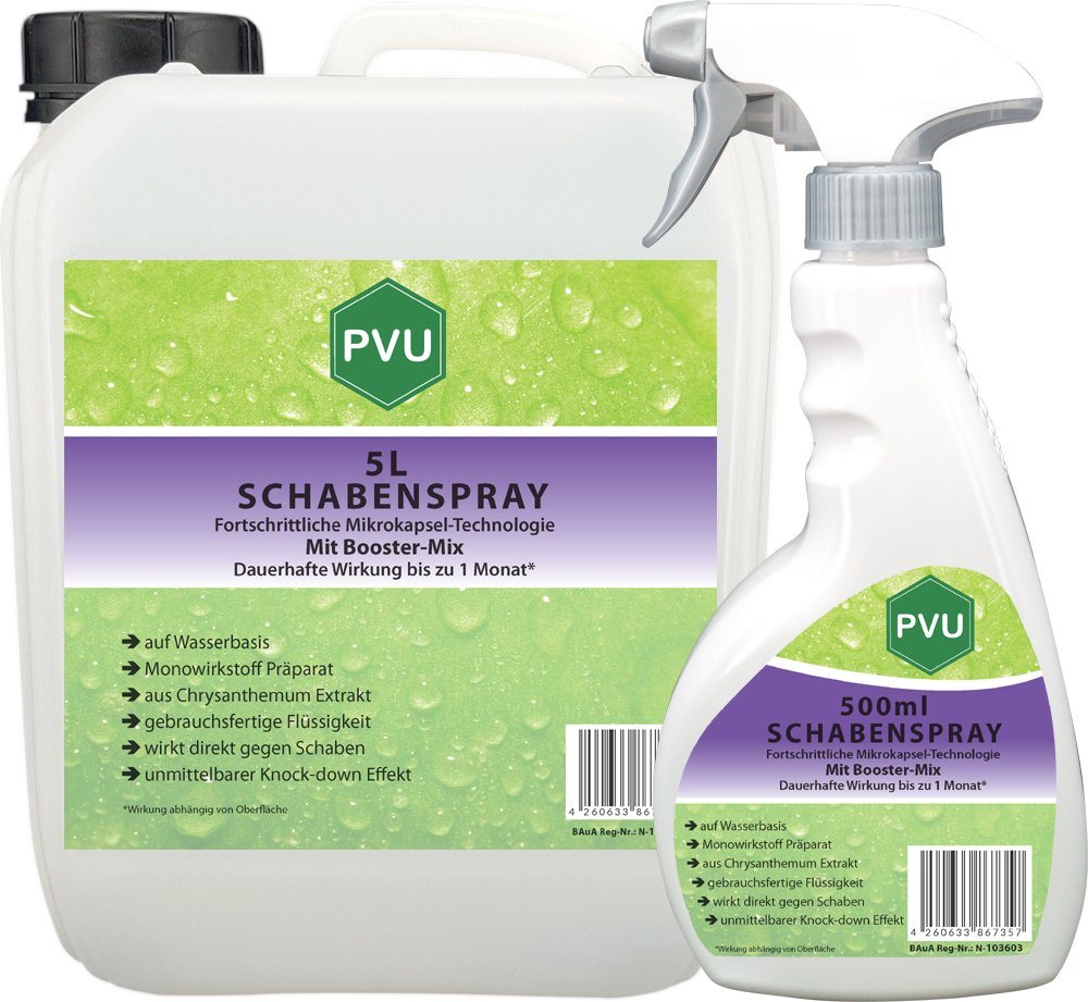 PVU Insektenspray Schaben / Kakerlaken Bekämpfung, 5.5 l, Booster Mix, unmittelbarer Knock-down Effekt von PVU