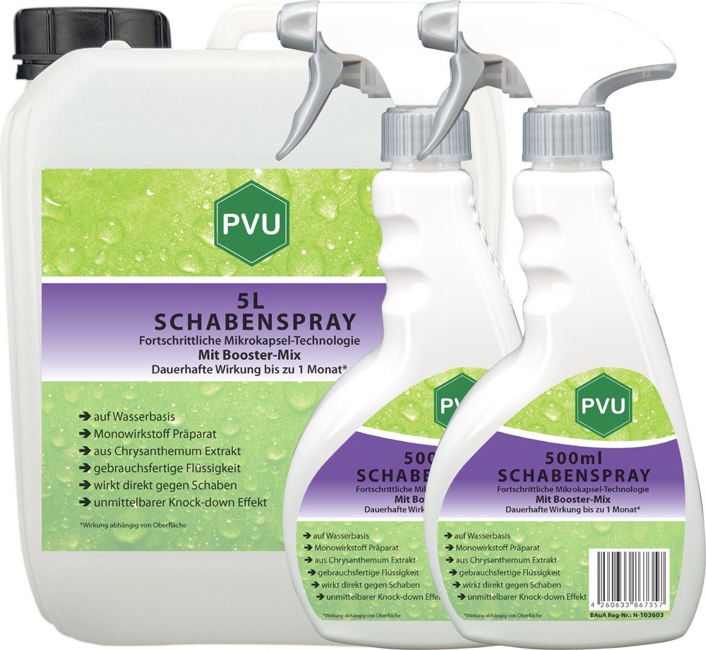 PVU Insektenspray Schaben / Kakerlaken Bekämpfung, 6 l, Booster Mix, unmittelbarer Knock-down Effekt von PVU