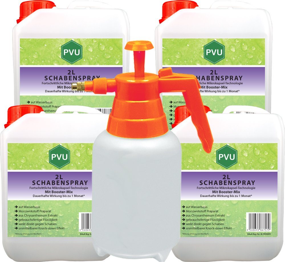 PVU Insektenspray Schaben / Kakerlaken Bekämpfung, 8 l, Booster Mix, unmittelbarer Knock-down Effekt von PVU