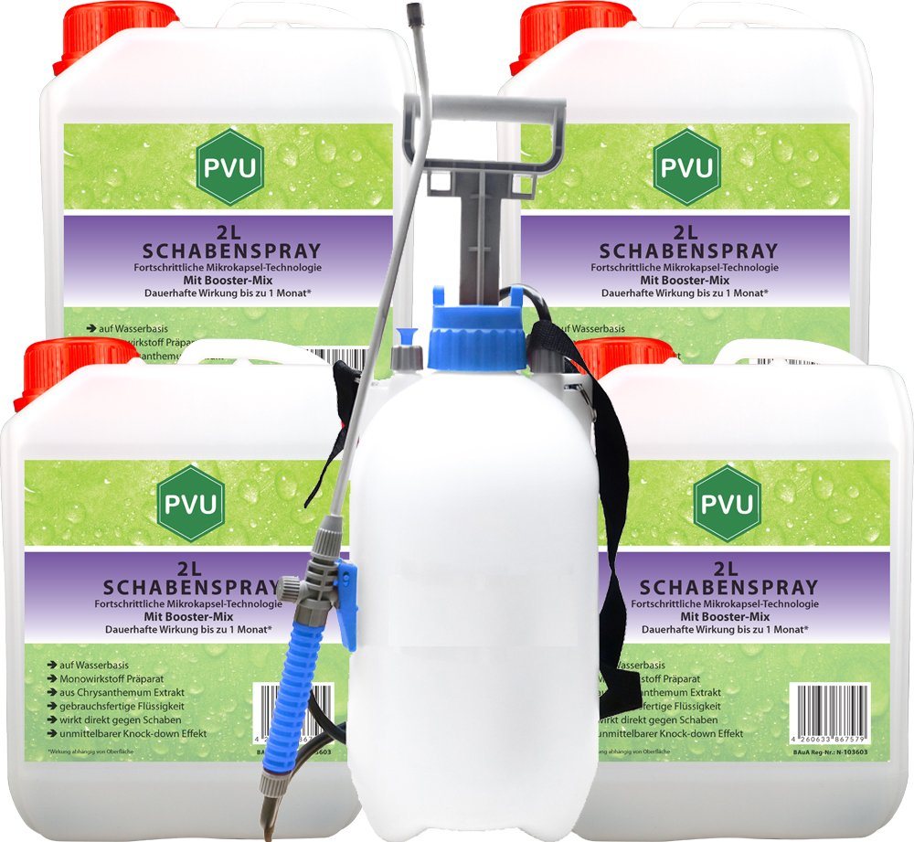 PVU Insektenspray Schaben / Kakerlaken Bekämpfung, 8 l, Booster Mix, unmittelbarer Knock-down Effekt von PVU