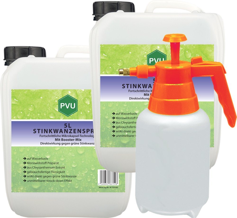 PVU Insektenspray Stinkwanzen / Wanzen Bekämpfung, 10 l, Booster Mix, unmittelbarer Knock-down Effekt von PVU