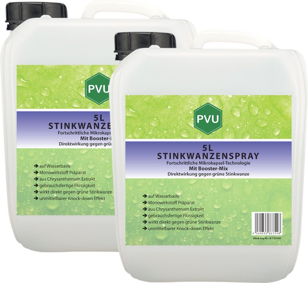 PVU Insektenspray Stinkwanzen / Wanzen Bekämpfung, 10 l, Booster Mix, unmittelbarer Knock-down Effekt von PVU
