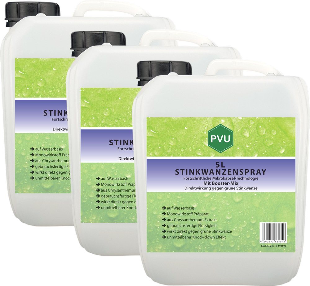 PVU Insektenspray Stinkwanzen / Wanzen Bekämpfung, 15 l, Booster Mix, unmittelbarer Knock-down Effekt von PVU