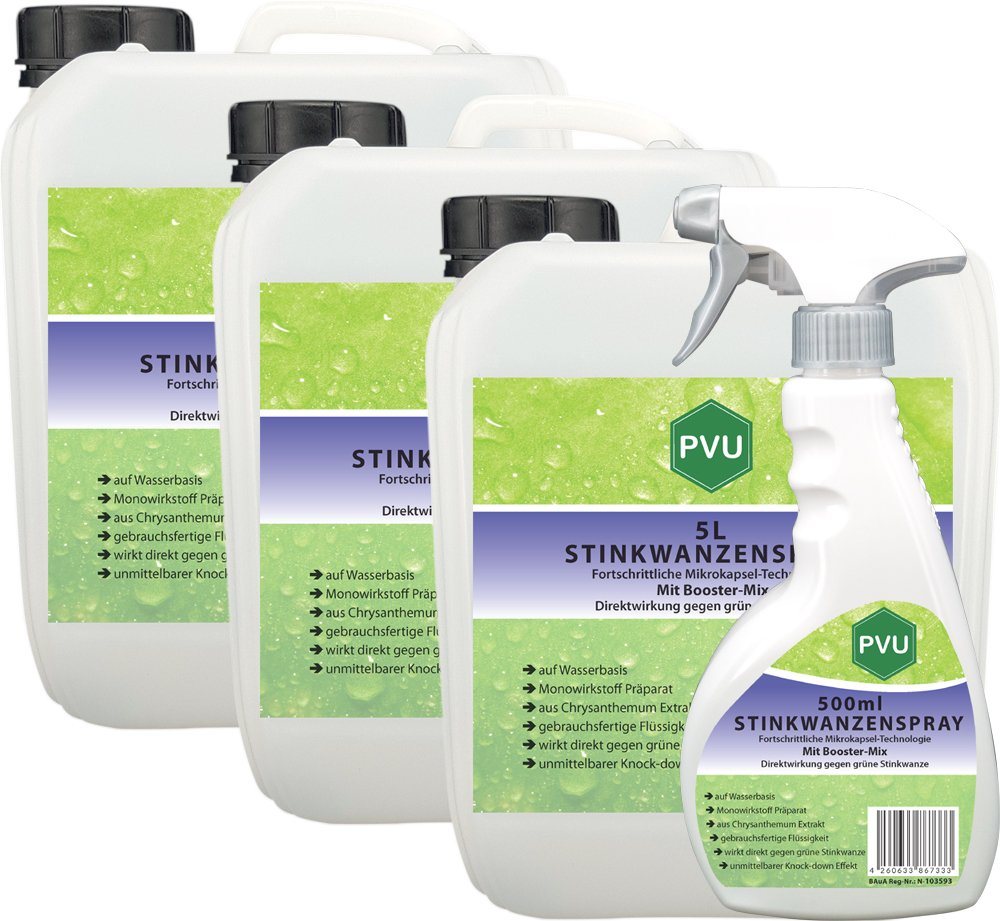 PVU Insektenspray Stinkwanzen / Wanzen Bekämpfung, 15.5 l, Booster Mix, unmittelbarer Knock-down Effekt von PVU