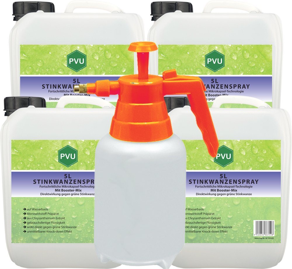 PVU Insektenspray Stinkwanzen / Wanzen Bekämpfung, 20 l, Booster Mix, unmittelbarer Knock-down Effekt von PVU