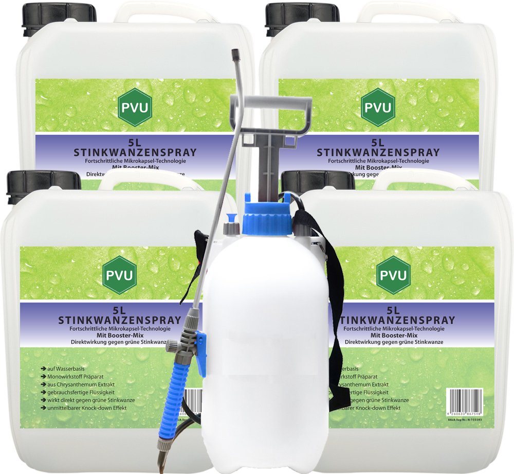 PVU Insektenspray Stinkwanzen / Wanzen Bekämpfung, 20 l, Booster Mix, unmittelbarer Knock-down Effekt von PVU