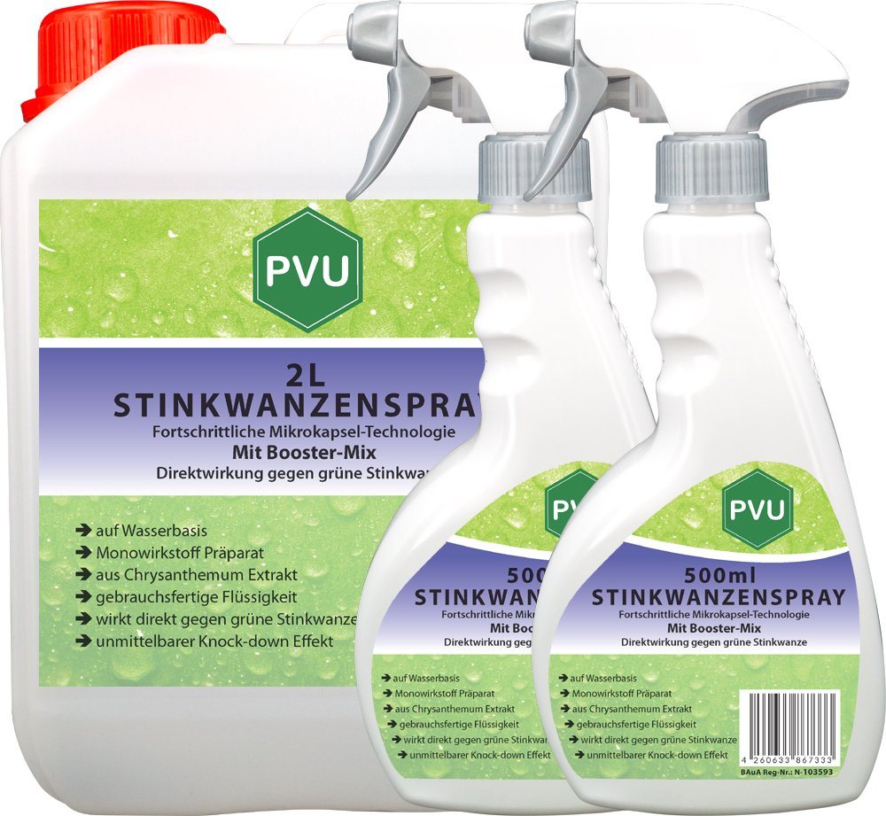 PVU Insektenspray Stinkwanzen / Wanzen Bekämpfung, 3 l, Booster Mix, unmittelbarer Knock-down Effekt von PVU