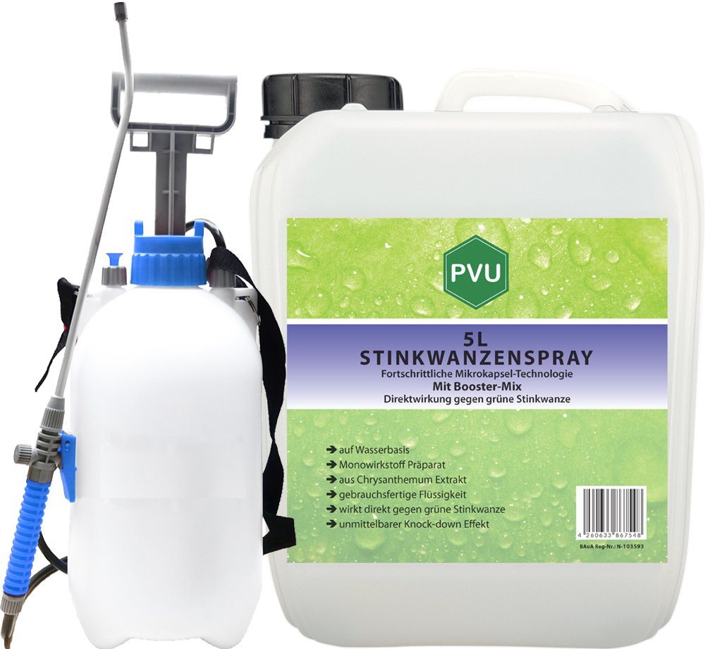 PVU Insektenspray Stinkwanzen / Wanzen Bekämpfung, 5 l, Booster Mix, unmittelbarer Knock-down Effekt von PVU