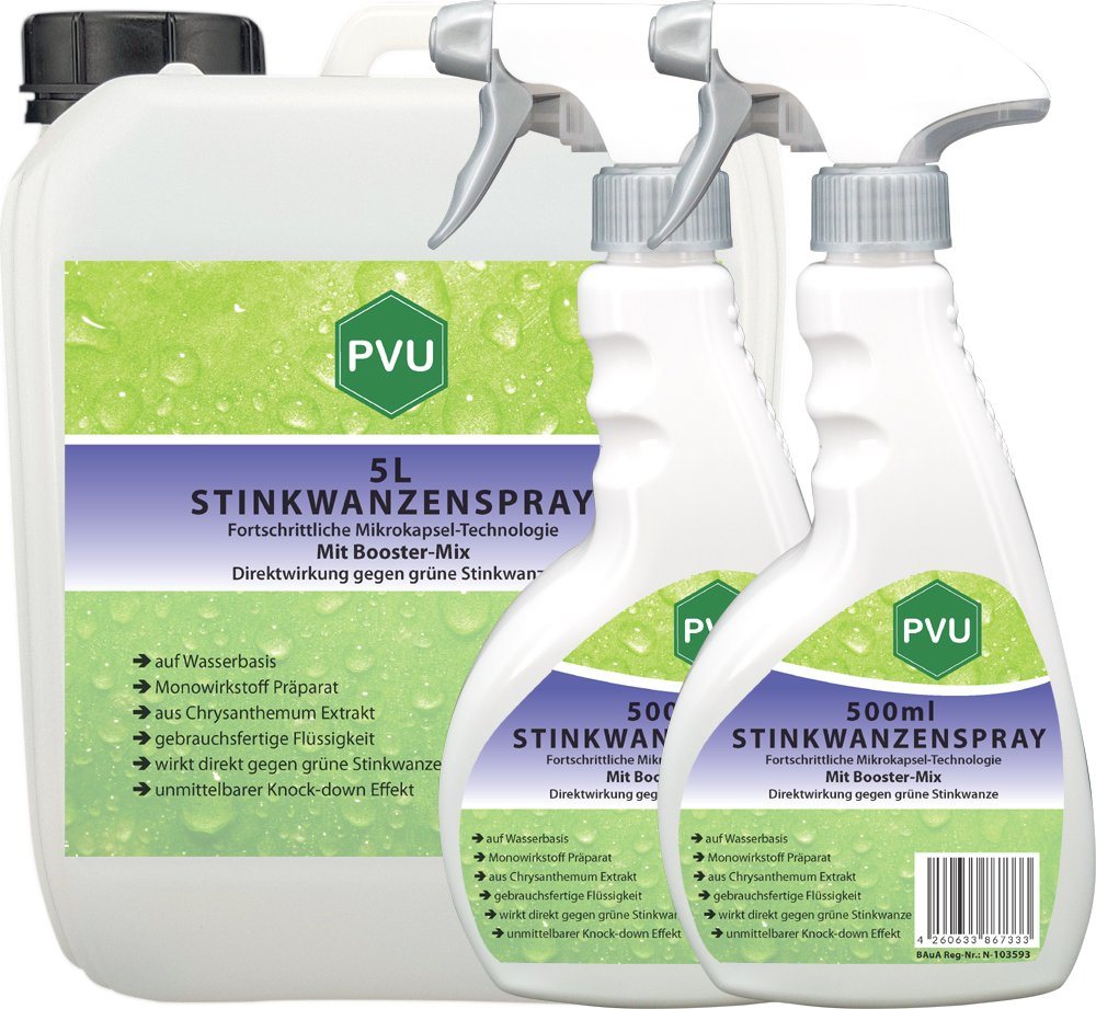 PVU Insektenspray Stinkwanzen / Wanzen Bekämpfung, 6 l, Booster Mix, unmittelbarer Knock-down Effekt von PVU