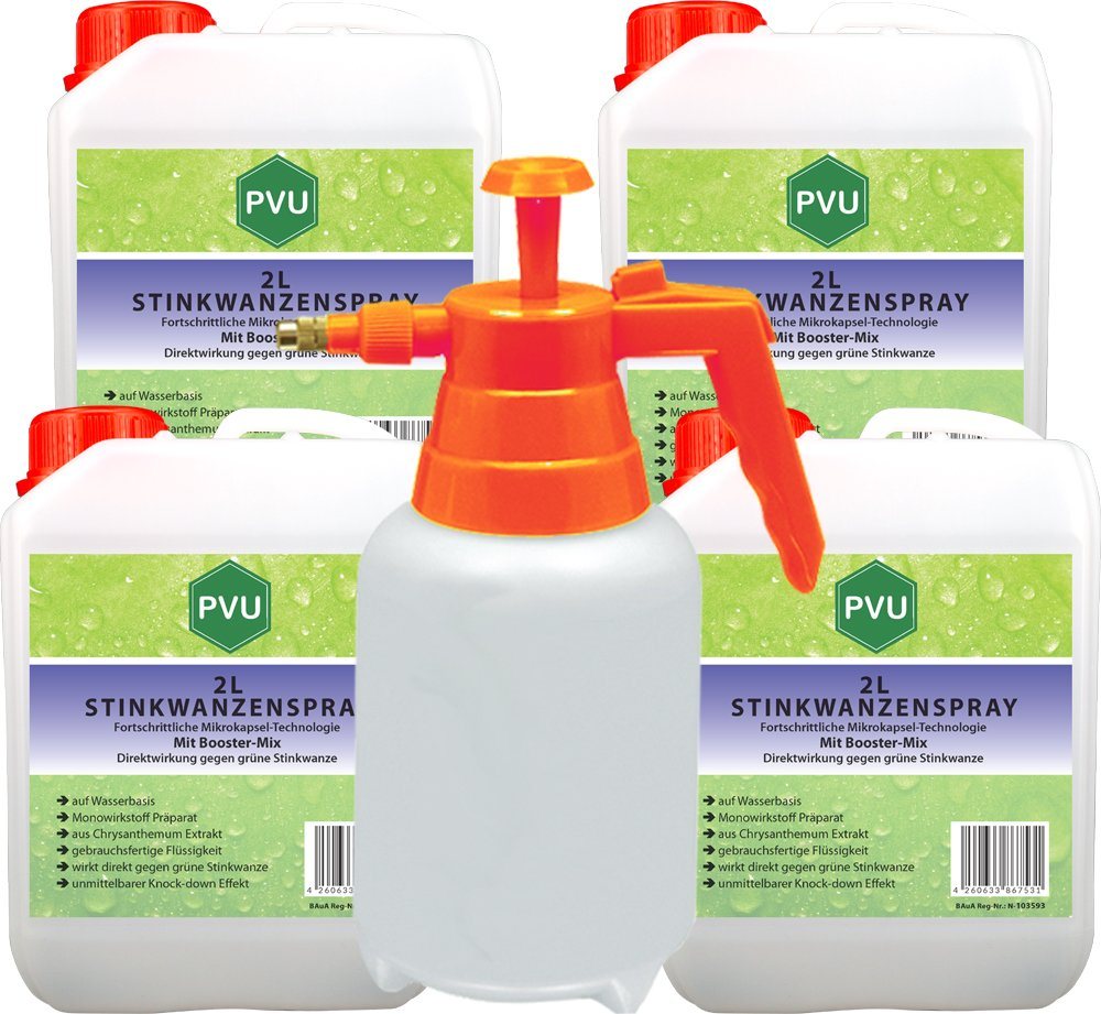 PVU Insektenspray Stinkwanzen / Wanzen Bekämpfung, 8 l, Booster Mix, unmittelbarer Knock-down Effekt von PVU