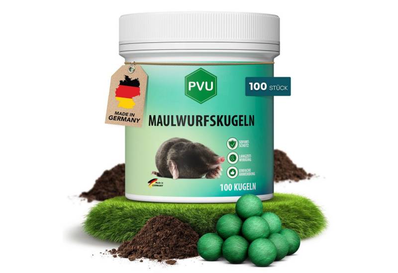 PVU Vergrämungsmittel Maulwurfkugeln, Maulwürfe vertreiben, MADE IN GERMANY, 100-St., MAULWURF VERTREIBER MADE IN GERMANY von PVU