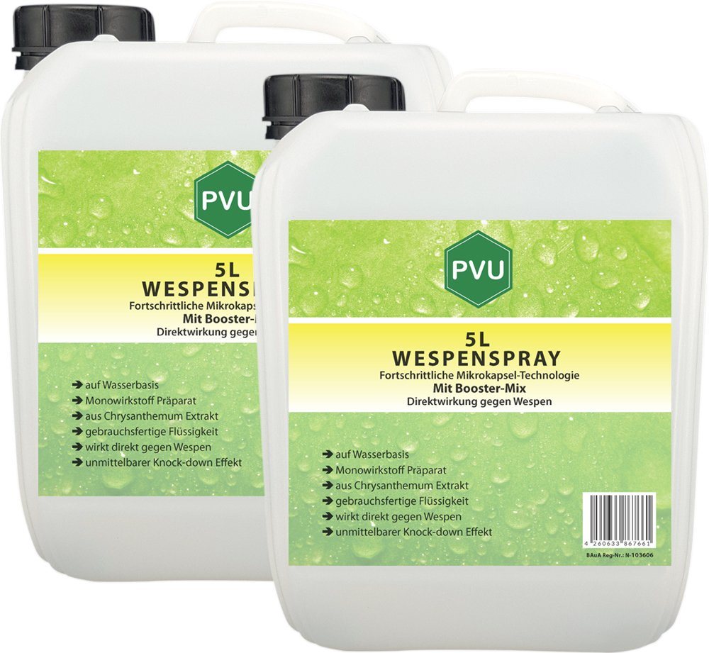 PVU Wespenspray Wespenbekämpfung mit Fortschrittlicher Mikrokapsel-Technologie, 10 l, Booster Mix, unmittelbarer Knock-down Effekt von PVU