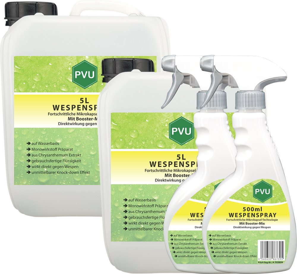 PVU Wespenspray Wespenbekämpfung mit Fortschrittlicher Mikrokapsel-Technologie, 11 l, Booster Mix, unmittelbarer Knock-down Effekt von PVU