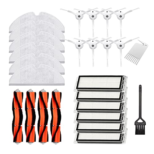 PVUVTNAHW Waschbare Vakuumteile Kompatibel for Roborock S502 Roboter-Staubsauger (Mitte/Seitenbürste Hepa-Filter-Mopp-Tuch) Kits(Set-A) von PVUVTNAHW