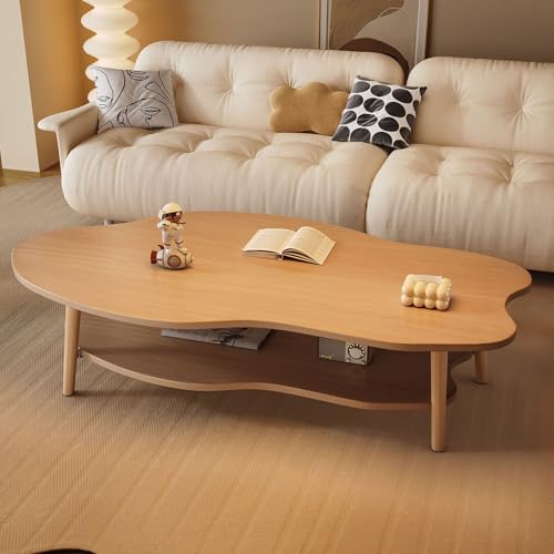 2 Tier -Wolkenform -Couchtisch, Mitte Des Jahrhunderts Moderner Couchtisch mit Lagerung, Mitteltische, Feste Holzbeine, Geeignet für Wohnzimmer, Wohnung, Wohnung Geeignet 47.2"W x 23.6"D x 15.7"H 2 Tier -Wolkenform -Couchtisch, Mitte Des Jahrhunderts Moderner Couchtisch mit Lagerung, Mitteltische, Feste Holzbeine, Geeignet für Wohnzimmer, Wohnung, Wohnung Geeignet 47.2"W x 23.6"D x 15.7"H von PVYGDXYI