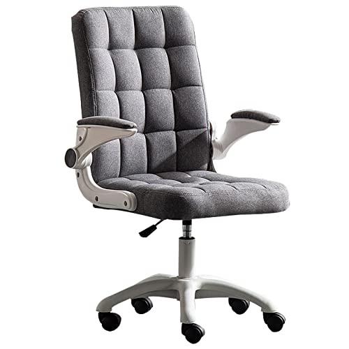 Chefsessel Bürostuhl aus Baumwolle und Leinen Hohe Rückenlehne Computerstuhl Schwerer Stuhl mit Rückenlehne Drehstühle für Home Office (Schwarz) von PVYGDXYI