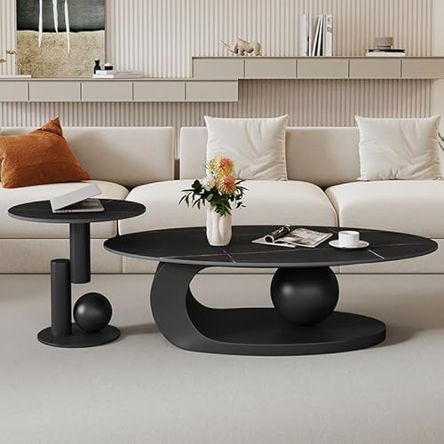 Moderner ovaler Stein Couchtisch, Metall abstrakte Basis Cocktailtisch, moderne minimalistische Form Schiefer Tischplatte, moderne einfache Wohnung kleine Wohnung Italienischen Wohnzimmer Couchtisch Moderner ovaler Stein Couchtisch, Metall abstrakte Basis Cocktailtisch, moderne minimalistische Form Schiefer Tischplatte, moderne einfache Wohnung kleine Wohnung Italienischen Wohnzimmer Couchtisch von PVYGDXYI
