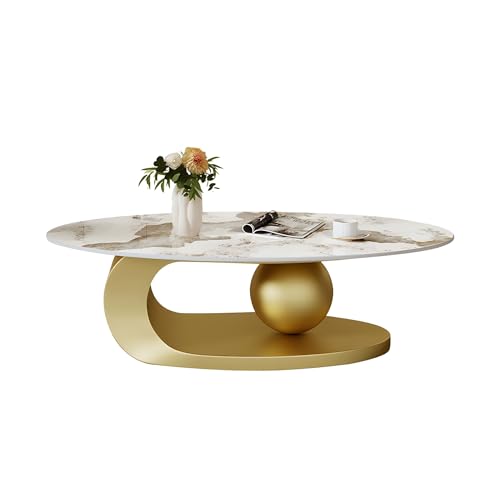 Moderner ovaler Stein Couchtisch, Metall abstrakte Basis Cocktailtisch, moderne minimalistische Form Schiefer Tischplatte, moderne einfache Wohnung kleine Wohnung Italienischen Wohnzimmer Couchtisch Moderner ovaler Stein Couchtisch, Metall abstrakte Basis Cocktailtisch, moderne minimalistische Form Schiefer Tischplatte, moderne einfache Wohnung kleine Wohnung Italienischen Wohnzimmer Couchtisch von PVYGDXYI