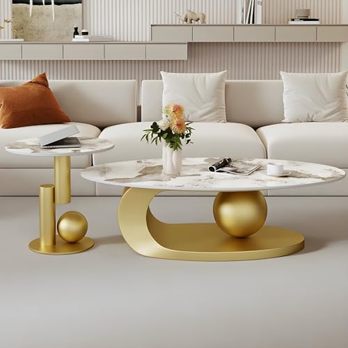 Moderner ovaler Stein Couchtisch, Metall abstrakte Basis Cocktailtisch, moderne minimalistische Form Schiefer Tischplatte, moderne einfache Wohnung kleine Wohnung Italienischen Wohnzimmer Couchtisch Moderner ovaler Stein Couchtisch, Metall abstrakte Basis Cocktailtisch, moderne minimalistische Form Schiefer Tischplatte, moderne einfache Wohnung kleine Wohnung Italienischen Wohnzimmer Couchtisch von PVYGDXYI
