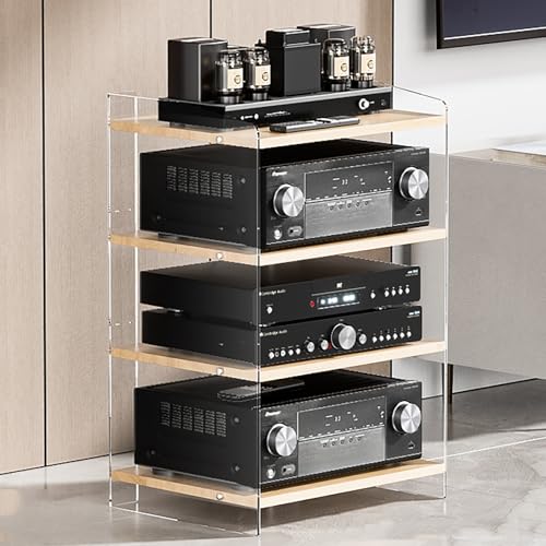PVYGDXYI Audio-Regal, AV-Regal, Media-Ständer, Audio-Regal mit verstellbaren Regalen, moderner AV-Schrank mit reichlich Stauraum für Unterhaltung, Stereo-Komponenten (Gelb, 79,4 cm) von PVYGDXYI