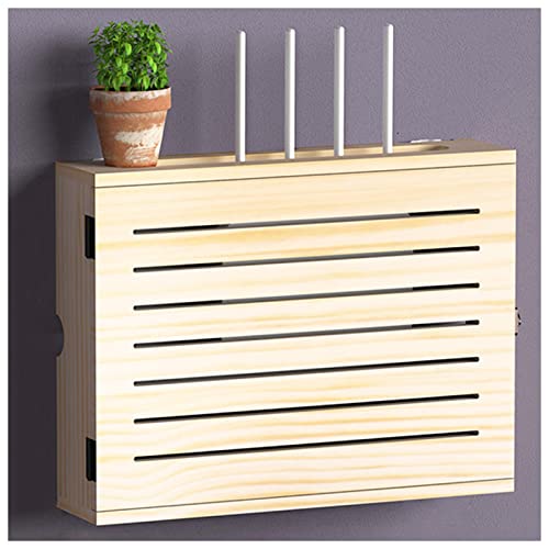 PVYGDXYI Aufbewahrungsbox für WLAN-Router zur Wandmontage, aus Holz, Netzwerk-Set-Top-Modem, Kabel-Router-Abdeckung, organisierte Stromversorgung für Zuhause, Schlafzimmer, Wohnzimmer von PVYGDXYI