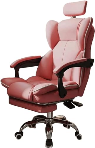 PVYGDXYI Chefsessel mit Armlehnen und Fußstütze, ergonomischer Computerstuhl, PU-Leder, Schreibtischstühle mit breiter Sitzfläche für Komfort – Home Office Schreibtischstuhl von PVYGDXYI