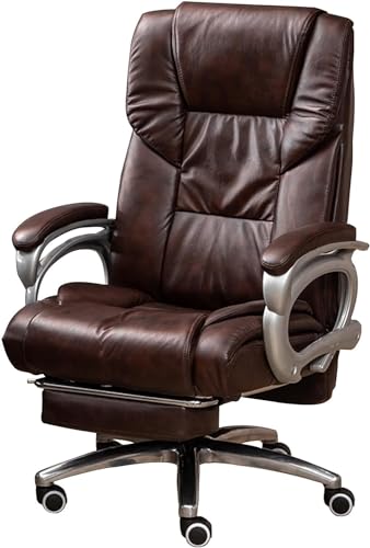 PVYGDXYI Ergonomischer Bürostuhl mit Höhenverstellung Senior Lendenwirbelstütze Bürostuhl mit Fußstütze - Moderner Senior Executive Drehstuhl Schreibtischstuhl für Männer und Frauen, Home Office von PVYGDXYI