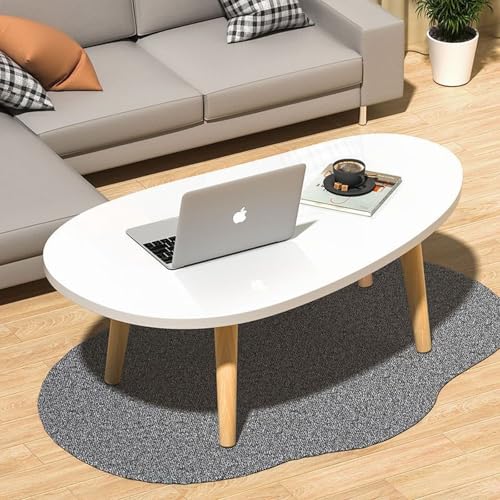 PVYGDXYI Kleiner ovaler Couchtisch, moderner Tee-Couchtisch für Wohnzimmer, Holz-Schreibtisch mit niedrigem Boden zum Sitzen auf dem Boden, Laptop-Schreibtische für Home Office von PVYGDXYI