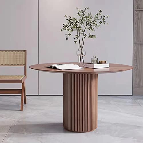 PVYGDXYI Simplicity runder Esstisch aus Kiefernholz, Küchentisch, Freizeit-Couchtisch, Restaurant-Möbel, Esszimmertisch (L x B x H): 100 x 100 x 74,9 cm, Braun von PVYGDXYI
