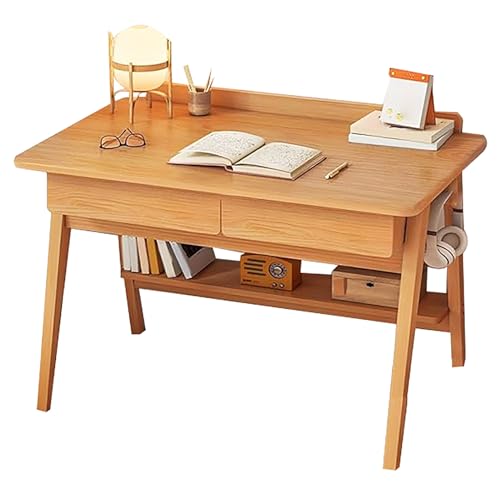 PVYGDXYI Skandinavischer Schreibtisch aus Massivholz, kleiner Heimbüro mit Schubladen und Regalen, Schreibtisch, moderner Computer-Schreibtisch, Arbeitstisch von PVYGDXYI