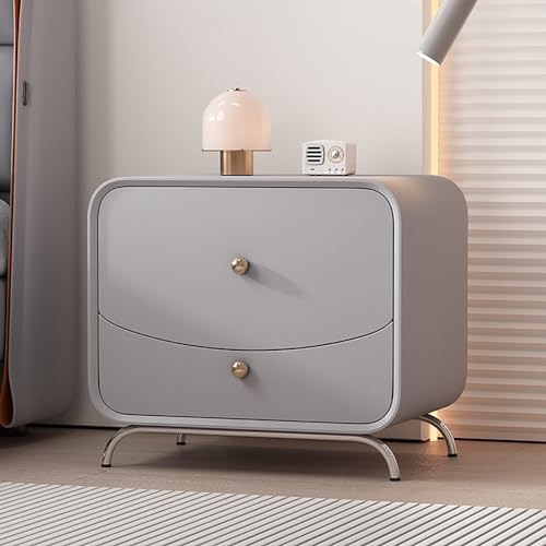 PVYGDXYI Weißer niedlicher Nachttisch aus Holz, moderner minimalistischer Nachttisch aus Massivholz mit doppelten Aufbewahrungsschubladen, Mini-Nachttisch aus Holz - B von PVYGDXYI