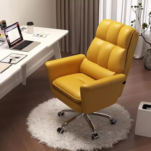 Schreibtischstühle für Home-Office, Gaming-Stuhl mit Rollen, Computer-Studio-Stuhl mit hoher Rückenlehne, mit verstellbarer Höhe, Drehstuhl mit Cu Kissen von PVYGDXYI