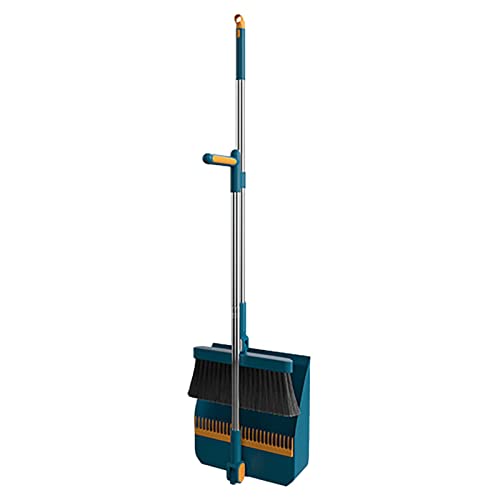PW TOOLS Besen- Und Kehrschaufel-Set Für Zuhause, 38 Zoll Langer Griff, Leichter, Um 180 Grad Drehbarer Besensatz, Aufrecht Stehende Kehrschaufel Mit Kammzähnen, Besen Zum Fegen Im Innenbereich von PW TOOLS