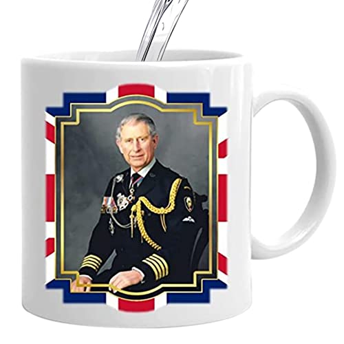 King Charles III Tasse,Vereinigtes Königreich King Charles III Tasse 2022 | Lustige Kaffeetassen aus Keramik, Teetassen, einzigartiges Sammlergeschenk für einen patriotischen Arbeitskollegen für das H von PW TOOLS