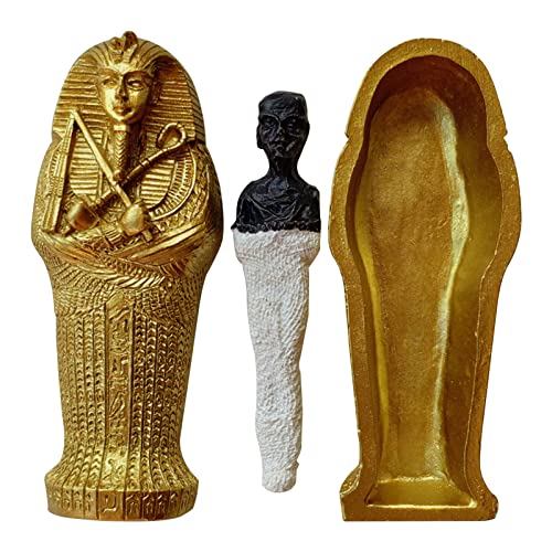 PW TOOLS Ägyptische Mumienfigur | Mumie Skulptur Figur Kunstharz Dekoration,Desktop realistische ägyptische Mumie Party Home Decor Zubehör von PW TOOLS