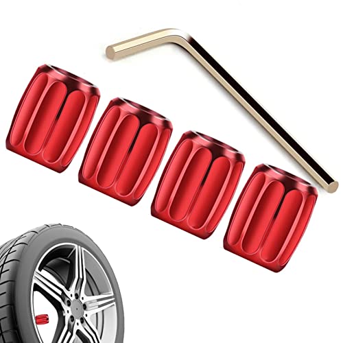 PW TOOLS Auto-Trim-Düsenabdeckung,Reifenventilabdeckungen Diebstahlsichere Luftkappen Staubkappen - Staubdichte Reifenabdeckungen aus Zinklegierung für Motorräder im Auto-Styling von PW TOOLS