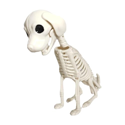 PW TOOLS Halloween Skelett Hund, Halloween Skelett Welpe, Skelett sitzender Hund, Tierskelette Halloween Dekorationen für Friedhof Spukhaus Dekor Requisiten von PW TOOLS