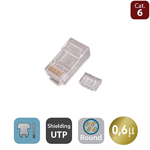 PW WP WPC-MDP-882-6U-R06 RJ45-Stecker, durchscheinend, Aderverbinder (RJ45, transparent, Cat6, U/UTP (UTP), Nickel/Gold, -40-80 °C) von WP