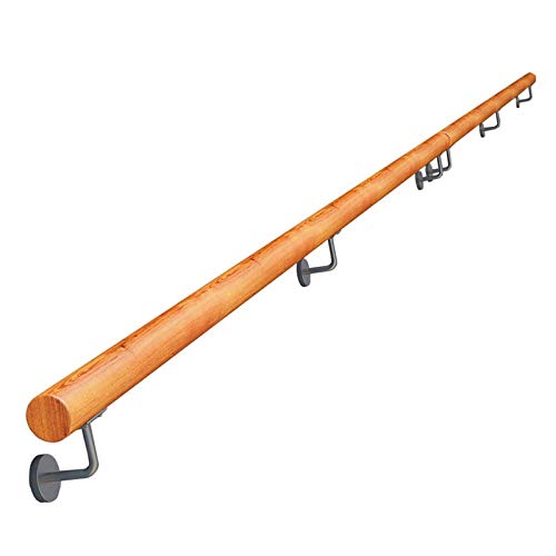 1 Fuß bis 20 Fuß Handlauf – Komplettset. Runde Treppengeländer/Handläufe aus massivem Holz, Villa Loft Interior Alte rutschfeste Griffe Familienzugang Flurzaun (Größe: 5 Fuß) von PWABAF