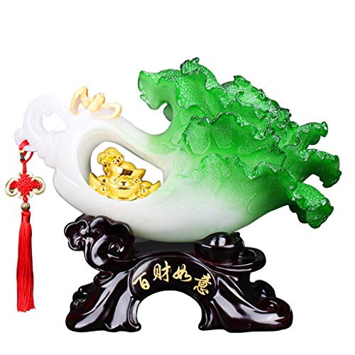 Feng Shui Ornamente Feng Shui Bai Choi Pok Choi Kohl Statue Charm Geschenke für Reichtum Glück Büro Wohnzimmer Dekoration Geschenk Feng Shui Statue (Size : L) von PWABAF