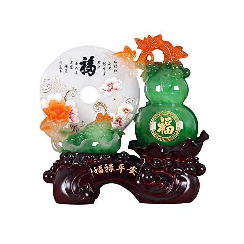 Feng Shui Ornamente Lucky Calabash TV Schrank Dekoration Wohnzimmer Weinschrank Nachttischdekoration Hauseinweihung Neues Zuhause Geschenk Feng Shui Statue Dekoration Feng Shui Statue (Size : Klein) von PWABAF