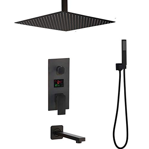 Mischbatterie-Duschset Badezimmer-Duschsystem 3-Wege-Deckenmontage-Duschset mit Regenduschkopf, Handbrause, Wannenhahn, 20,3 cm Mischbatterie-Duschset Badezimmer-Duschsystem 3-Wege-Deckenmontage-Duschset mit Regenduschkopf, Handbrause, Wannenhahn, 20,3 cm von PWABAF