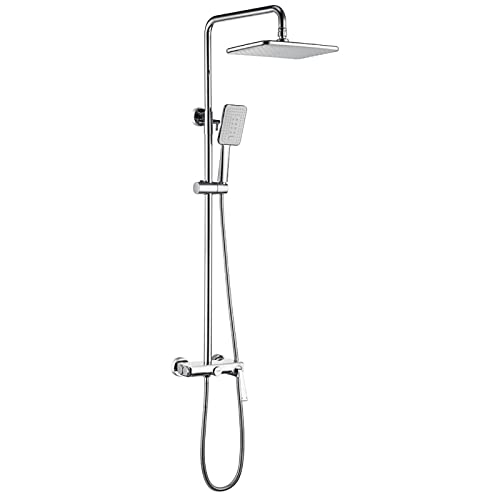 Mischbatterie-Duschset Duschsystem-Set mit Duschkopf Brauseschlauch Duscharmatur-Set Wandbrause-Kombi-Set Einhebel-Regendusche-Set mit 3 Modi Handbrause, Wannenauslauf, Chrom Mischbatterie-Duschset Duschsystem-Set mit Duschkopf Brauseschlauch Duscharmatur-Set Wandbrause-Kombi-Set Einhebel-Regendusche-Set mit 3 Modi Handbrause, Wannenauslauf, Chrom von PWABAF