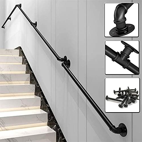 Treppengeländer-Handlauf – Komplettset, industrieller Treppen-Handlauf aus schwarzem Rohr mit Wandhalterung, Zuhause an der Wand, Innen- und Außen-Loft-Geländer für ältere Menschen (Größe: 7 Fuß) Treppengeländer-Handlauf – Komplettset, industrieller Treppen-Handlauf aus schwarzem Rohr mit Wandhalterung, Zuhause an der Wand, Innen- und Außen-Loft-Geländer für ältere Menschen (Größe: 7 Fuß) von PWABAF