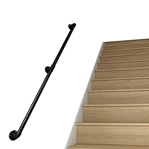 Treppengeländer-Handlauf – Komplettset, industrieller Treppenhandlauf aus schwarzem Rohr mit Wandhalterung, Haus gegen die Wand im Innen- und Außenbereich, Loft-Geländer für ältere Menschen (Größe: 20 Treppengeländer-Handlauf – Komplettset, industrieller Treppenhandlauf aus schwarzem Rohr mit Wandhalterung, Haus gegen die Wand im Innen- und Außenbereich, Loft-Geländer für ältere Menschen (Größe: 20 von PWABAF