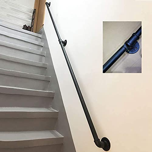Treppengeländer-Handlauf – Komplettset, industrieller Treppenhandlauf aus schwarzem Rohr mit Wandhalterung, Haus gegen die Wand im Innen- und Außenbereich, Loft-Geländer für ältere Menschen (Größe: 8 Treppengeländer-Handlauf – Komplettset, industrieller Treppenhandlauf aus schwarzem Rohr mit Wandhalterung, Haus gegen die Wand im Innen- und Außenbereich, Loft-Geländer für ältere Menschen (Größe: 8 von PWABAF